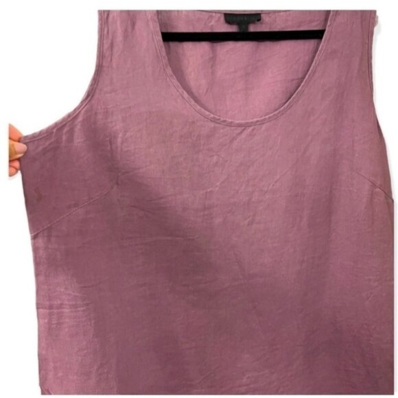 Linen Tunic Dress Straight Cut Small - Picture 3 of 7